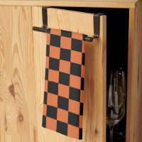 Black and Orange Halloween Chequerboard 