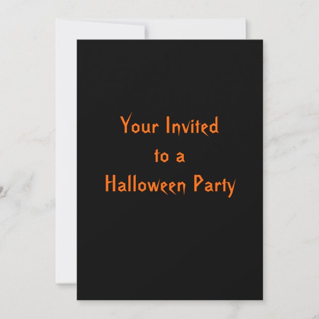 Black and Orange Halloween Invitations (Front)