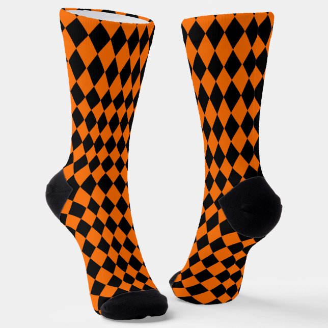 Black and Orange Halloween Socks (Angled)