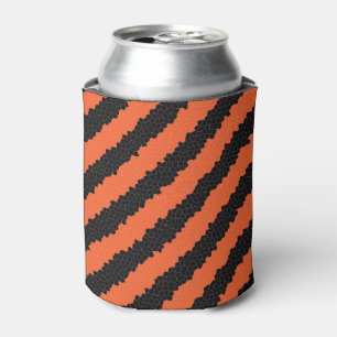 Black and Orange Halloween Themed Can Cooler