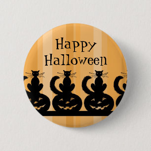 Black and Orange Happy Halloween Pin