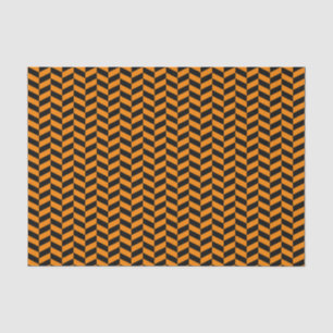 Black and Orange Herringbone Tissue Paper