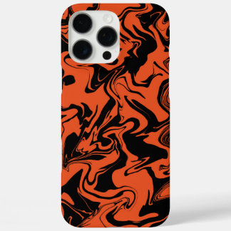 black and orange marble iPhone 16 pro max case