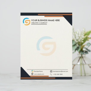 Black and Orange Modern Business Letterhead