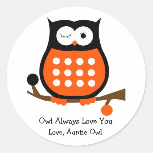 Black and Orange Owl Sticker