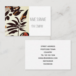 Black and orange plant business card