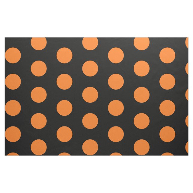 Black And Orange Polka Dot Combed Cotton Fabric (Fat Quarter)