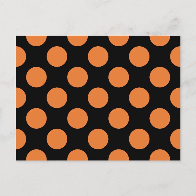 Black and Orange Polka Dots Postcard (Front)