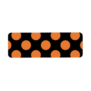 Black and Orange Polka Dots Return Address Label