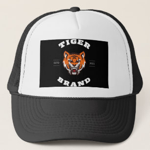 Black And Orange Professional Tiger Trucker Hat