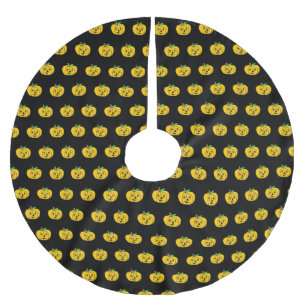 Black and Orange Pumpkins Halloween Tree Skirt