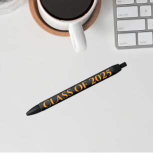 Black and Orange School Colours Class Year Ink Pen