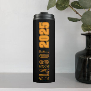 Black and Orange School Colours Class Year Thermal Tumbler