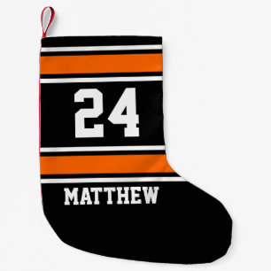 Black and Orange Sporty Theme Small Christmas Stocking
