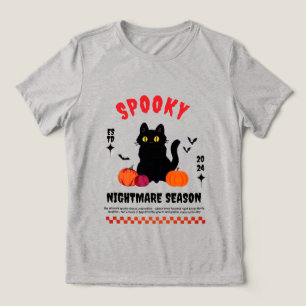 Black and Orange Streetwear Illustrative Halloween Tri-Blend Shirt