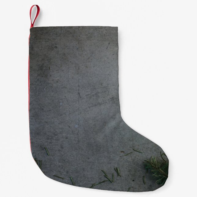 BLACK AND ORANGE STRIPED FLAG SMALL CHRISTMAS STOCKING (Front)