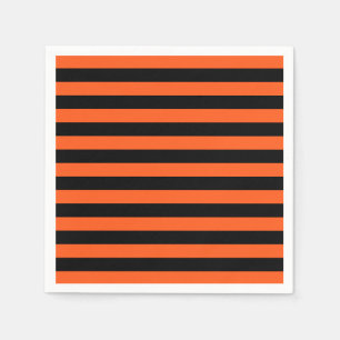 Black and Orange Stripes Napkins