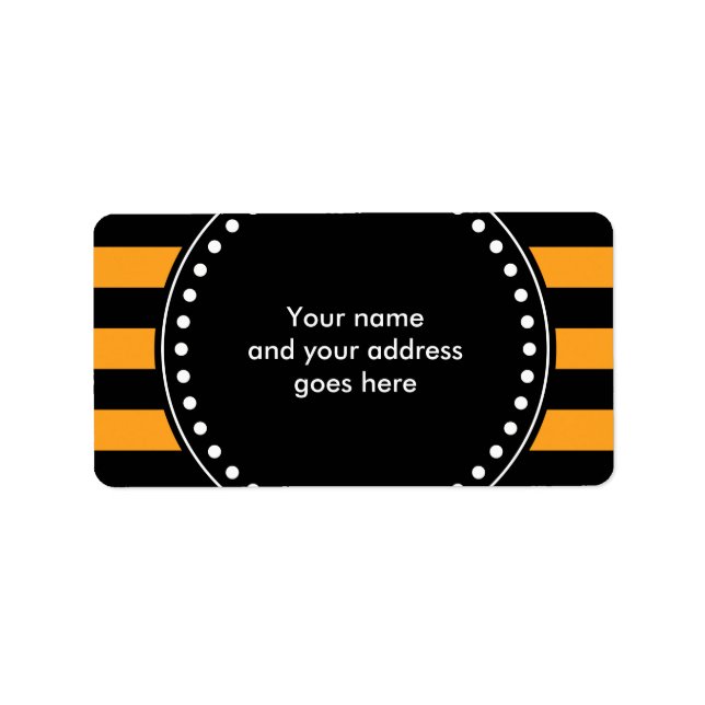 Black and orange stripes pattern label (Front)