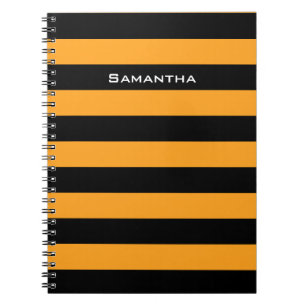 Black and orange stripes pattern notebook