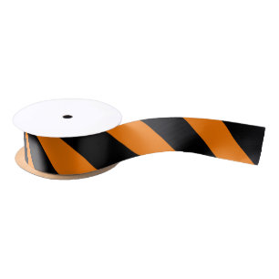 Black and orange stripes silk Halloween ribbon Satin Ribbon