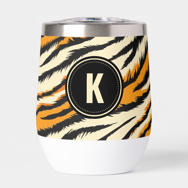 Black and Orange Tiger Pattern Monogram (Front)