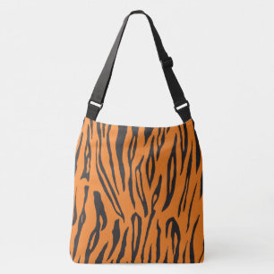 Black and Orange Tiger Print Crossbody Bag