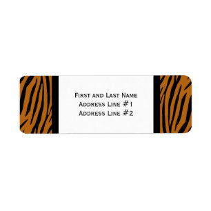 Black and Orange Tiger Stripes Address Label Return Address Label