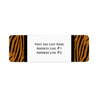 Black and Orange Tiger Stripes Address Label Return Address Label