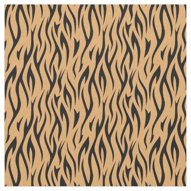 Black and Orange Tiger Stripes Fabric (Close Up)