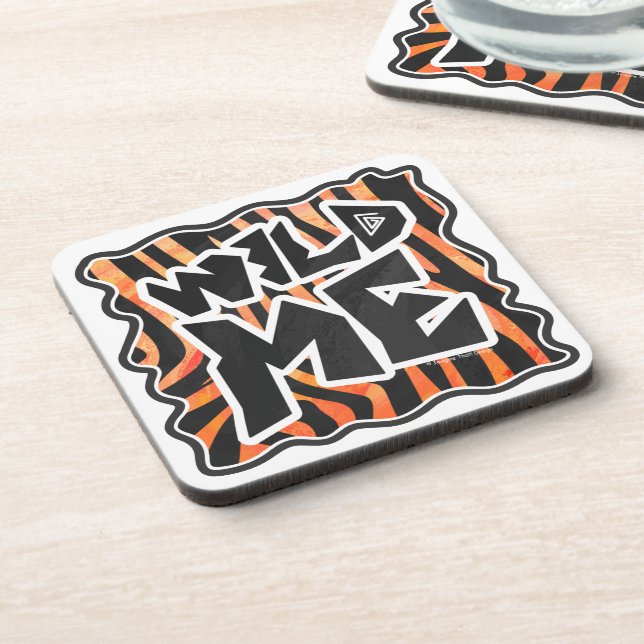 Black and Orange Wild Me Zebra Coaster (Left Side)