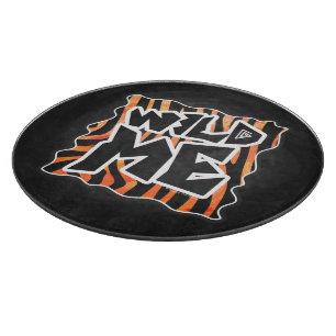 Black and Orange Wild Me Zebra Cutting Board