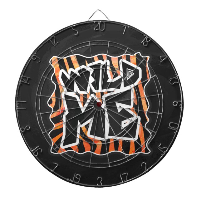 Black and Orange Wild Me Zebra Dartboard (Front)