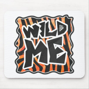 Black and Orange Wild Me Zebra Mouse Pad