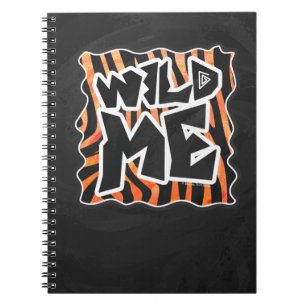 Black and Orange Wild Me Zebra Notebook
