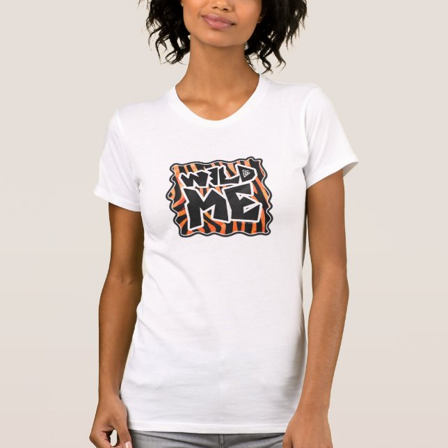 Black and Orange Wild Me Zebra T-Shirt (Front)