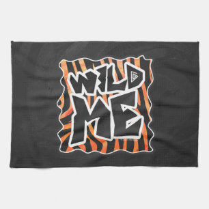 Black and Orange Wild Me Zebra Tea Towel