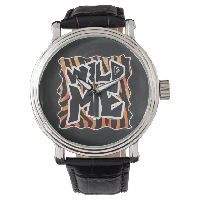 Black and Orange Wild Me Zebra Watch (Front)
