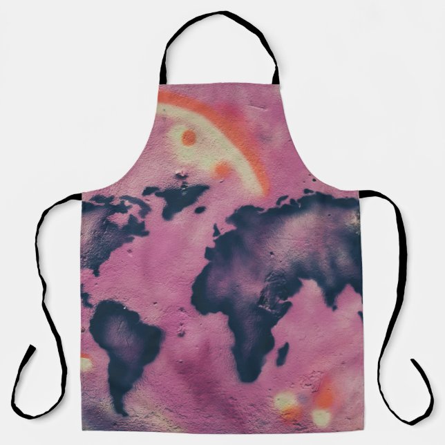 Black and pink abstract art apron (Front)