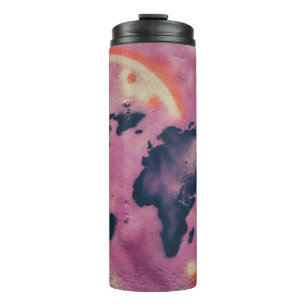 Black and pink abstract art thermal tumbler