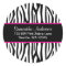 Black and Pink Blue Zebra Custom Address Label