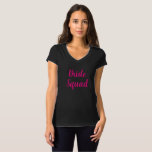 Black and Pink Bride Squad Bridal Party Shirt<br><div class="desc">Black and Pink Bride Squad Bridal Party Shirt</div>