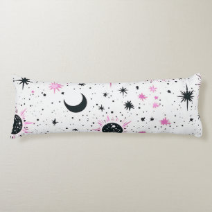 Black and Pink Celestial Sun Moon Stars Body Cushion