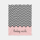 Black and Pink Chevron Custom Monogram