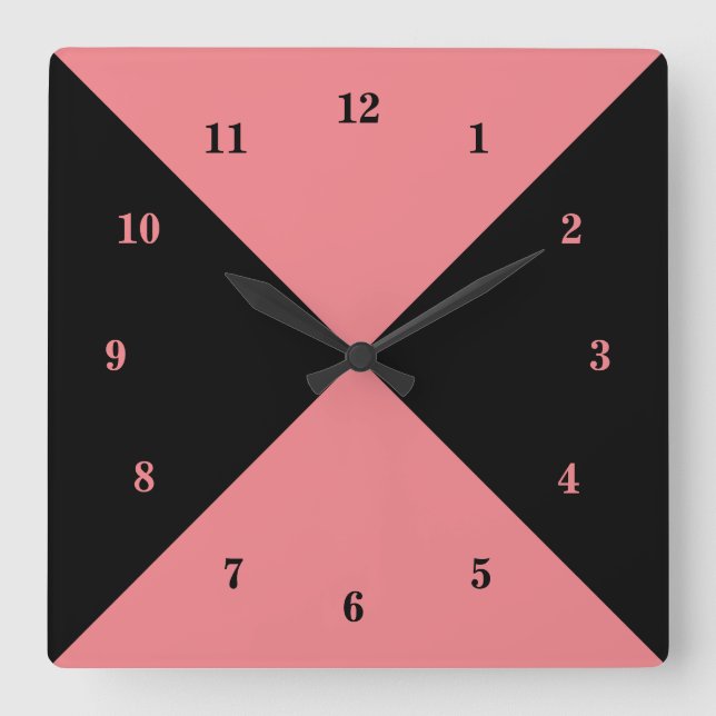 Black and Pink Clock - Custom Colour (Front)