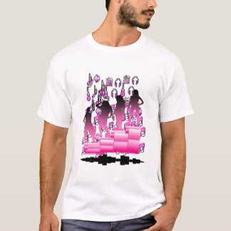 Black and Pink Colourful Design T-Shirt