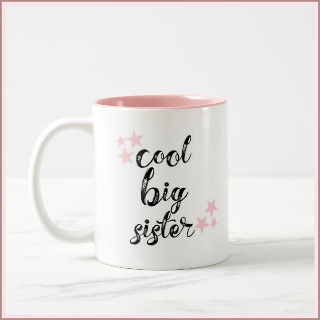 Black and Pink Cool Big Sister Two-Tone Coffee Mug (Creator Uploaded)