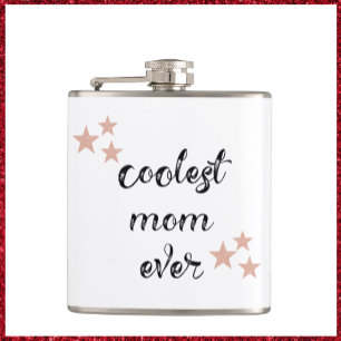 Black and Pink Coolest Mum Ever Hip Flask