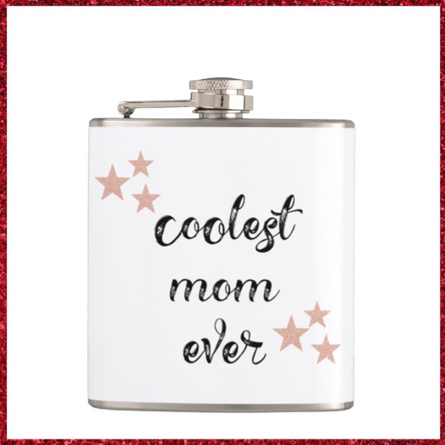 Black and Pink Coolest Mum Ever Hip Flask (Creator Uploaded)