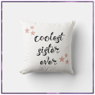 Black and Pink Coolest Sister Ever Cushion