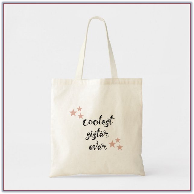 Black and Pink Coolest Sister Ever Tote Bag (Creator Uploaded)